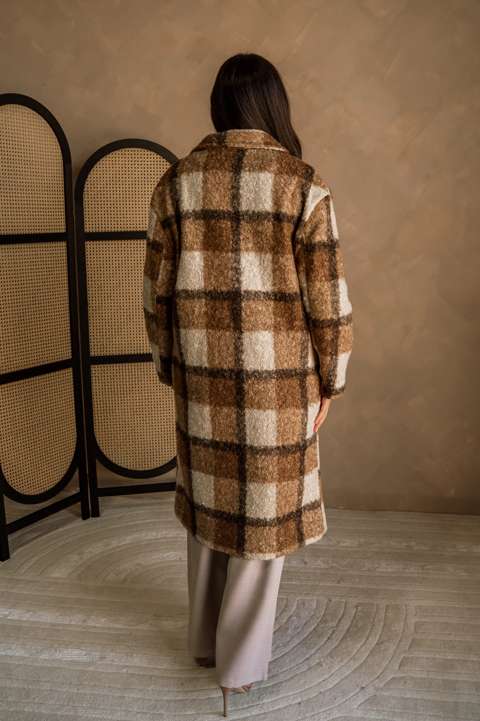 Holly Brown & Tan Plaid Coat - Image 6