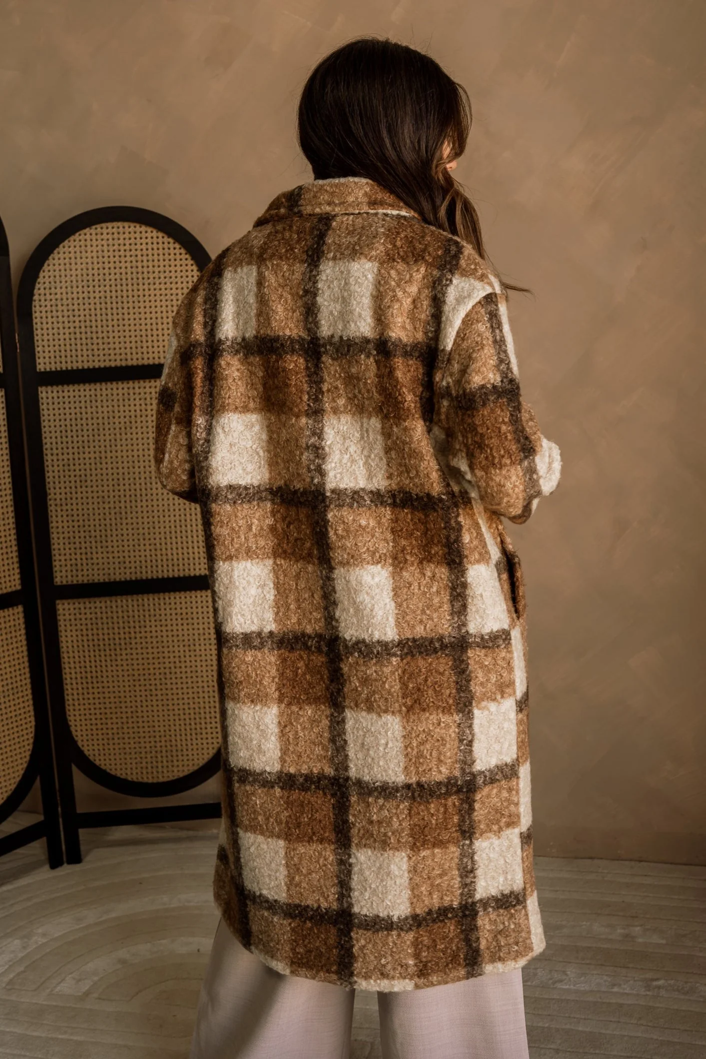 Holly Brown & Tan Plaid Coat - Image 7