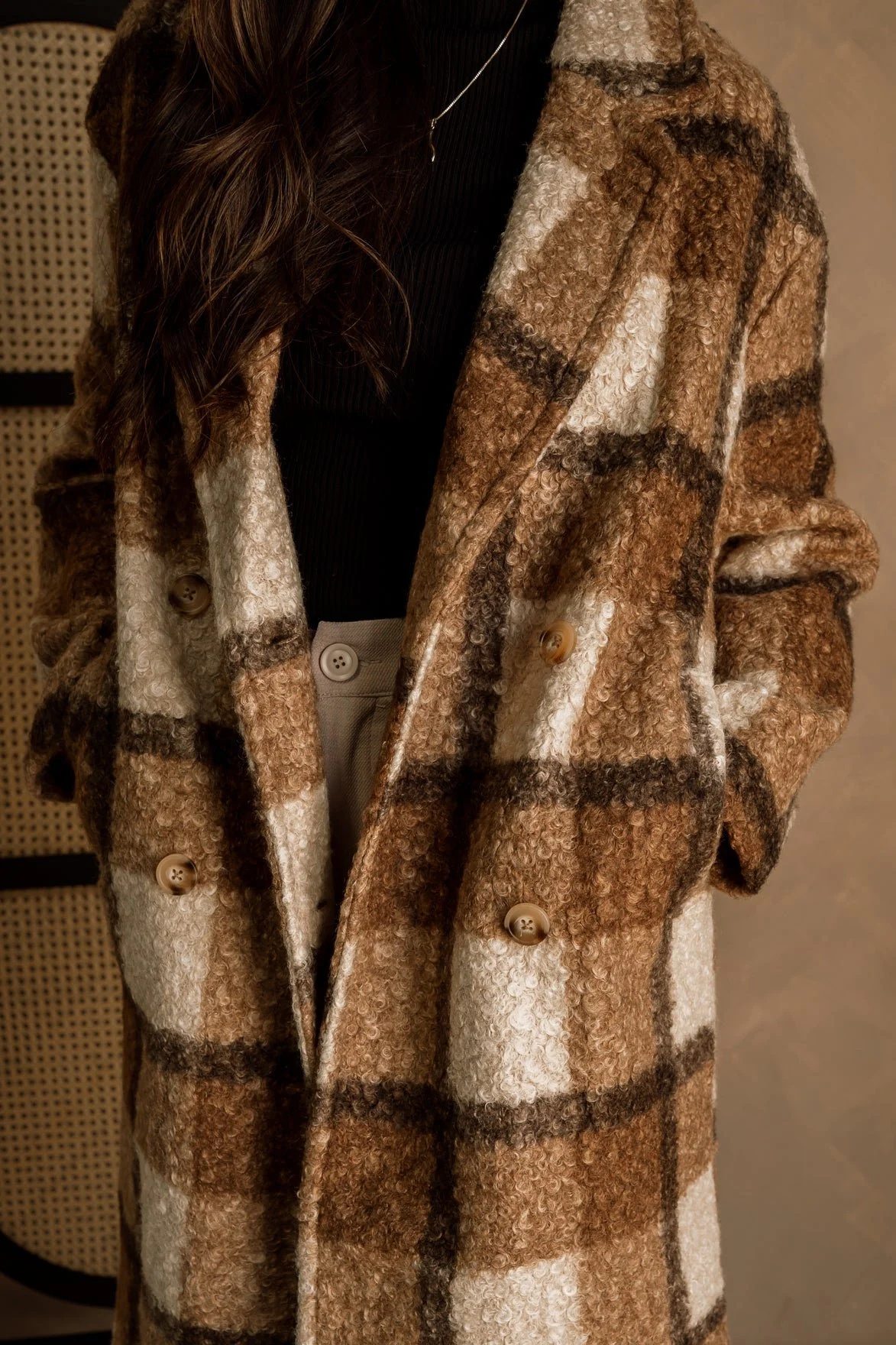 Holly Brown & Tan Plaid Coat - Image 8