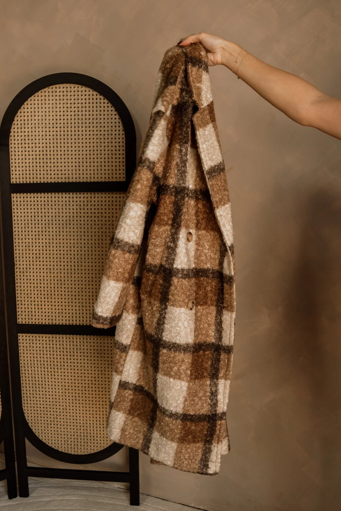 Holly Brown & Tan Plaid Coat - Image 9