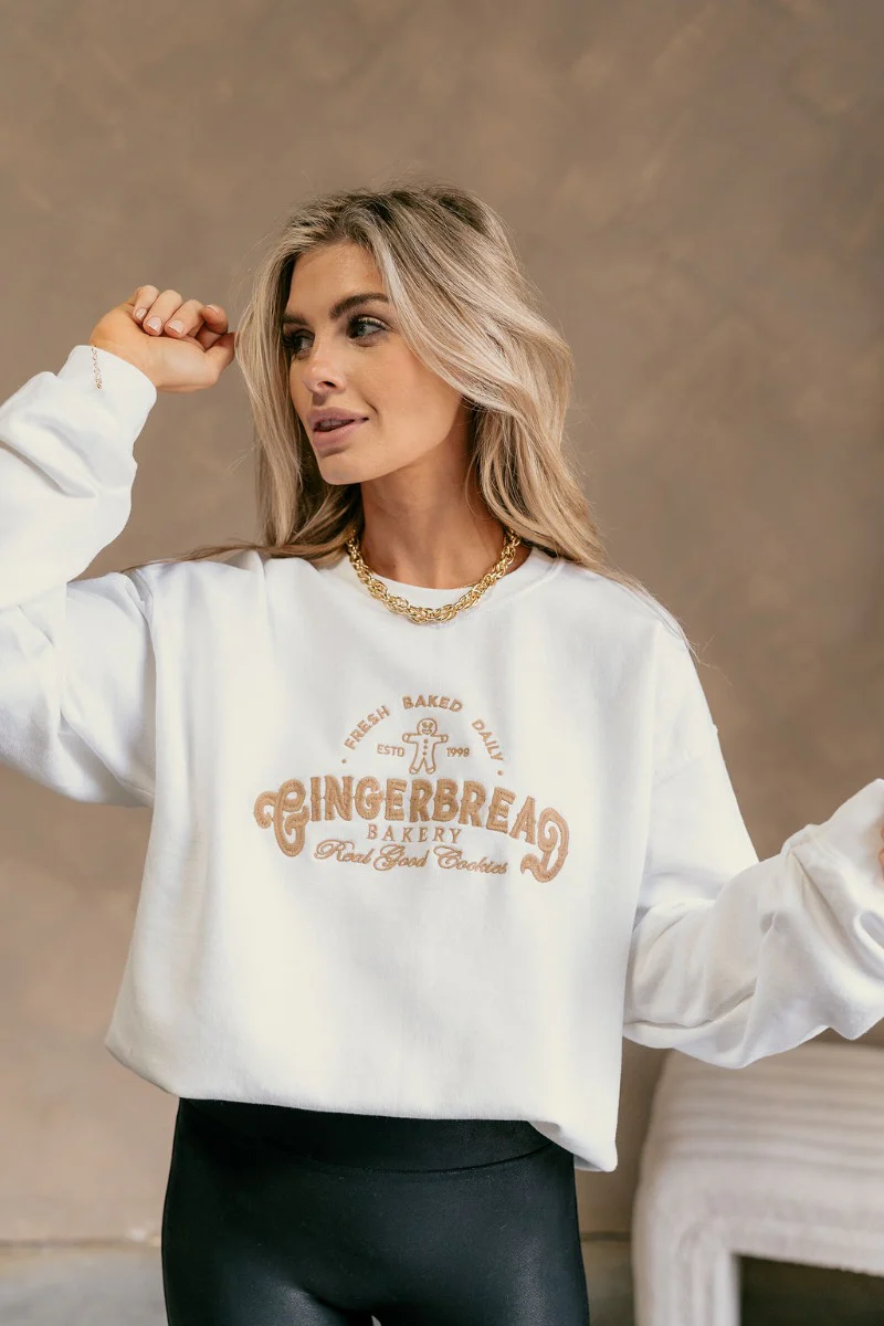 Holly Cream Gingerbread Bakery Sweatshirt