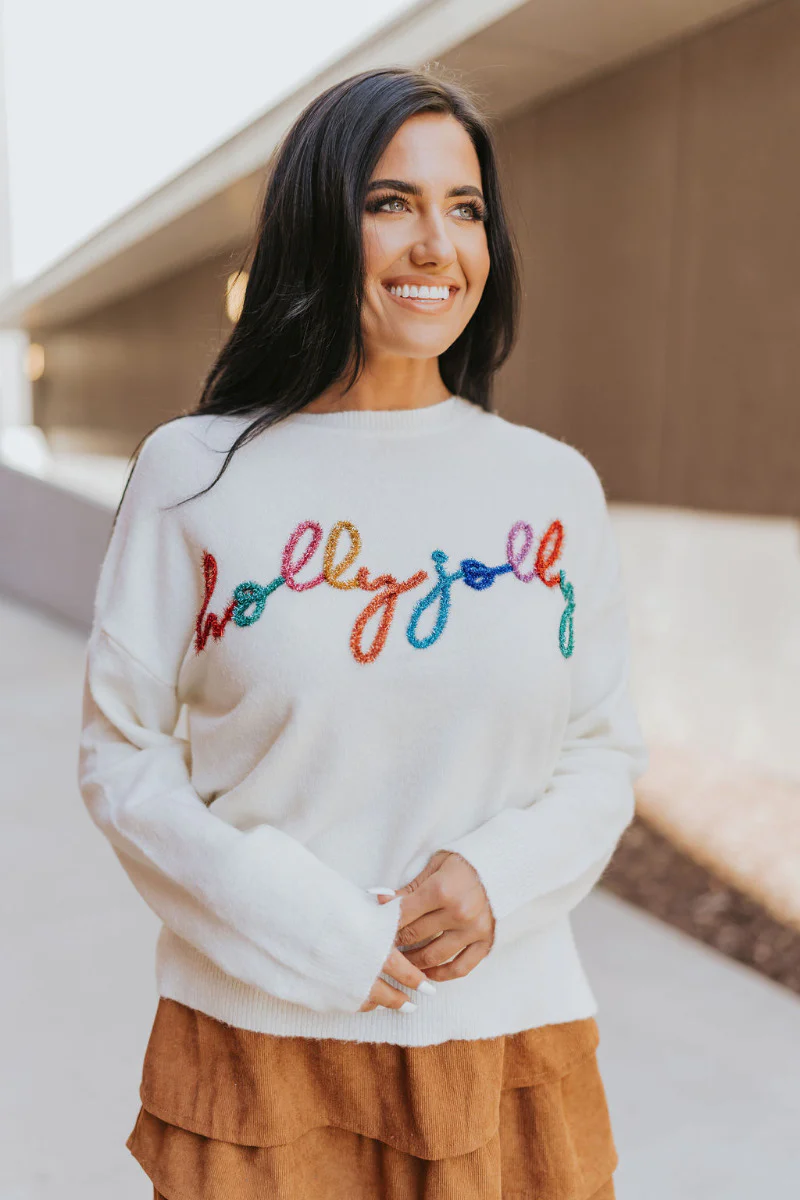 Holly Jolly Sweater in Ivory - Image 2