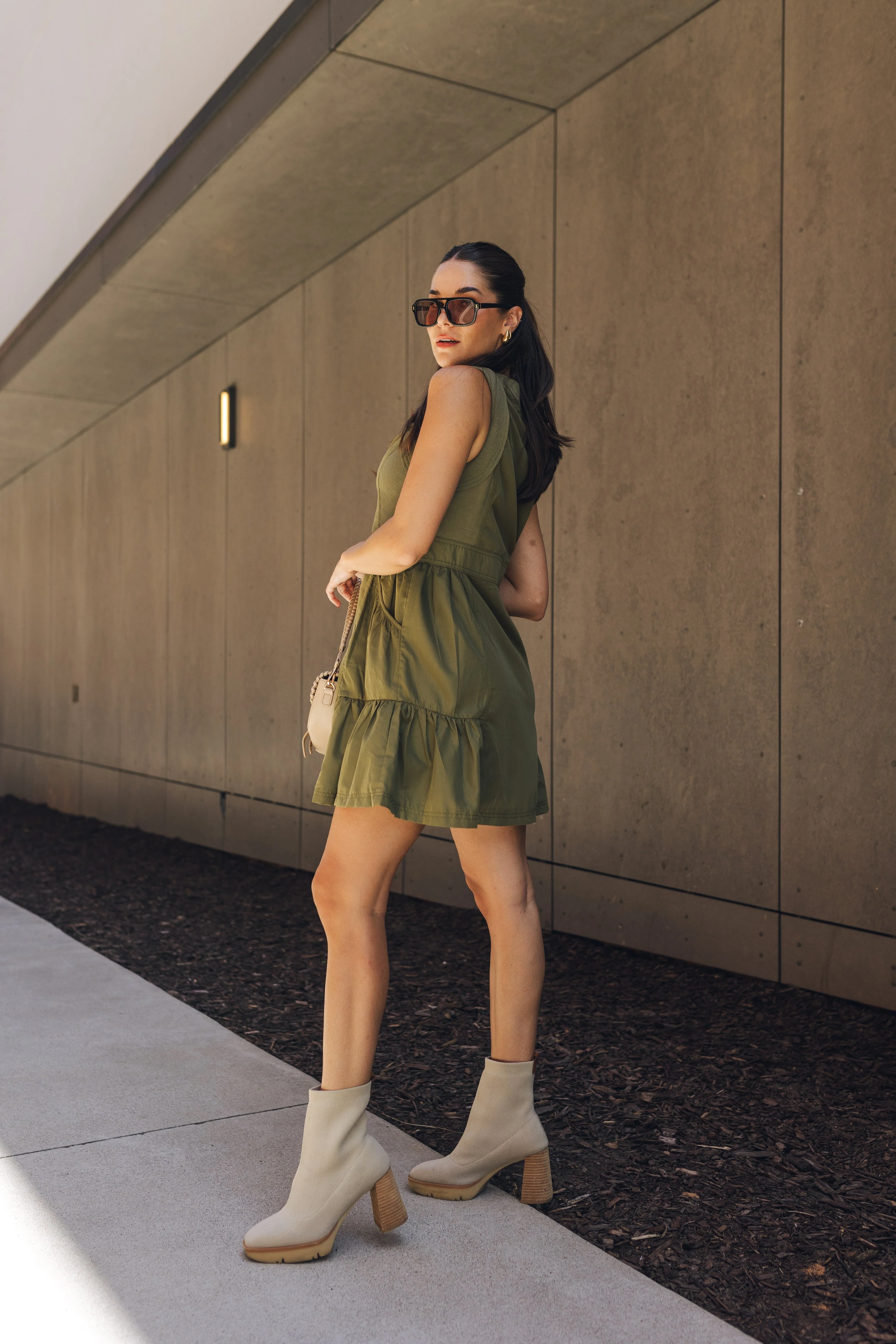 Holly Olive Mini Dress - Image 5