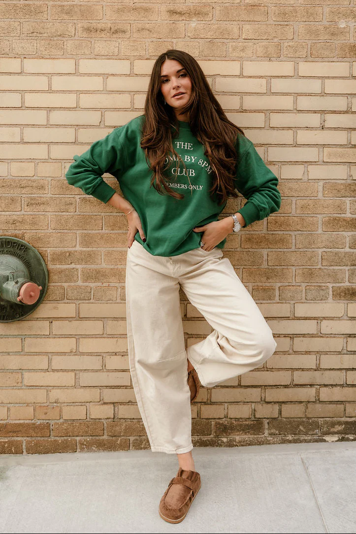 Home By 8pm Club Green Pullover - Image 3