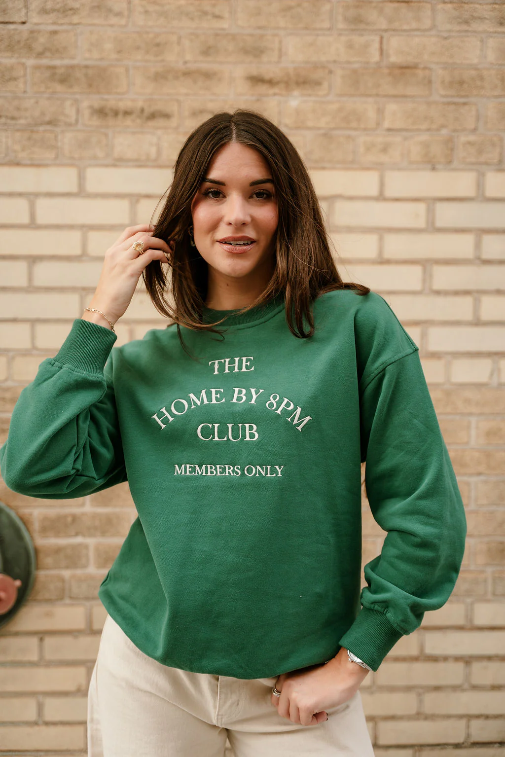 Home By 8pm Club Green Pullover - Image 5