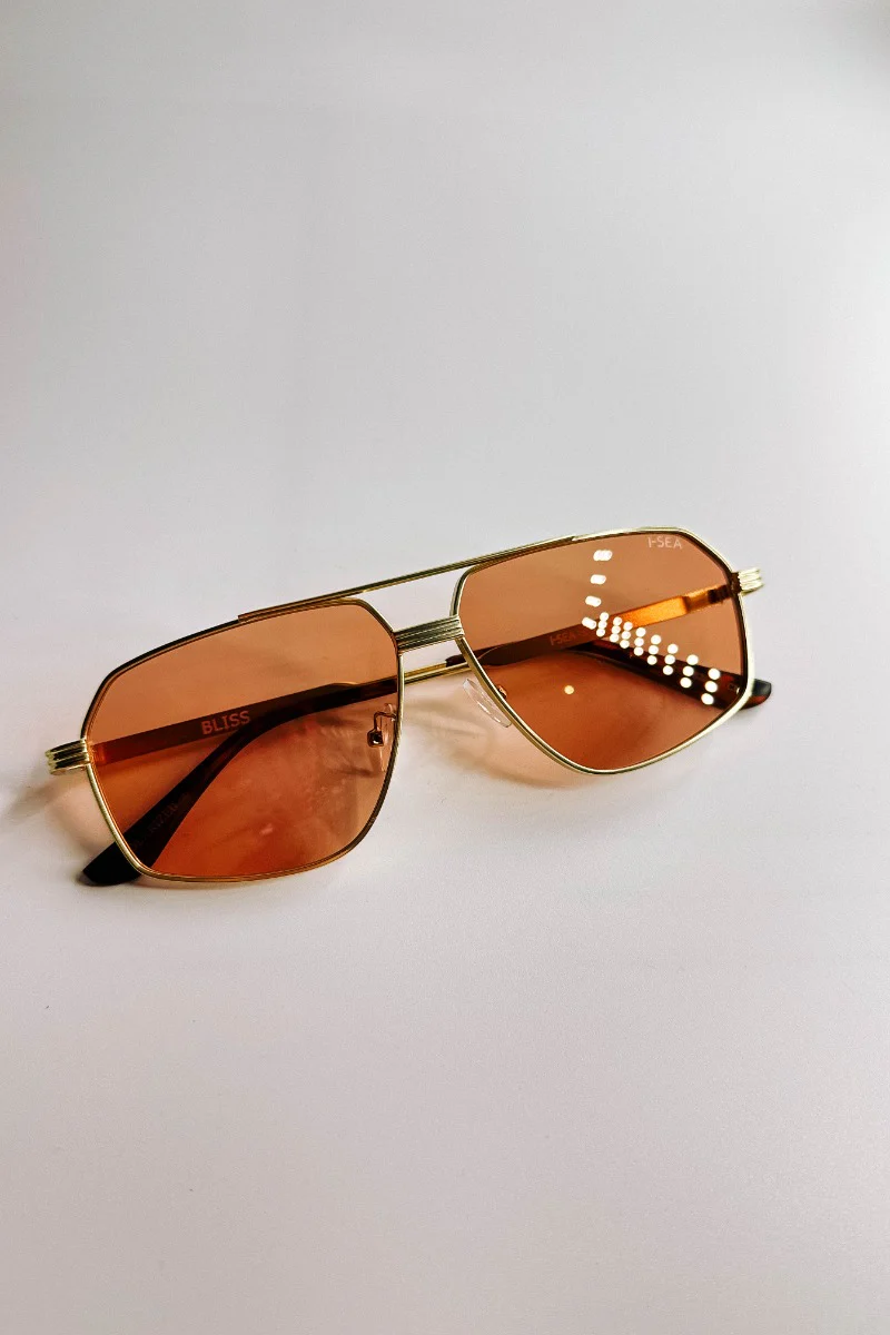 I-Sea: Bliss Sunglasses in Gold & Amber - Image 4
