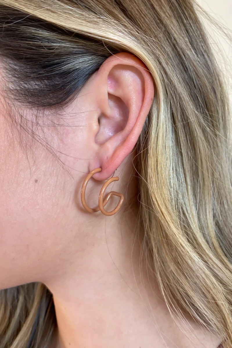 Iced Latte Hoop Earrings
