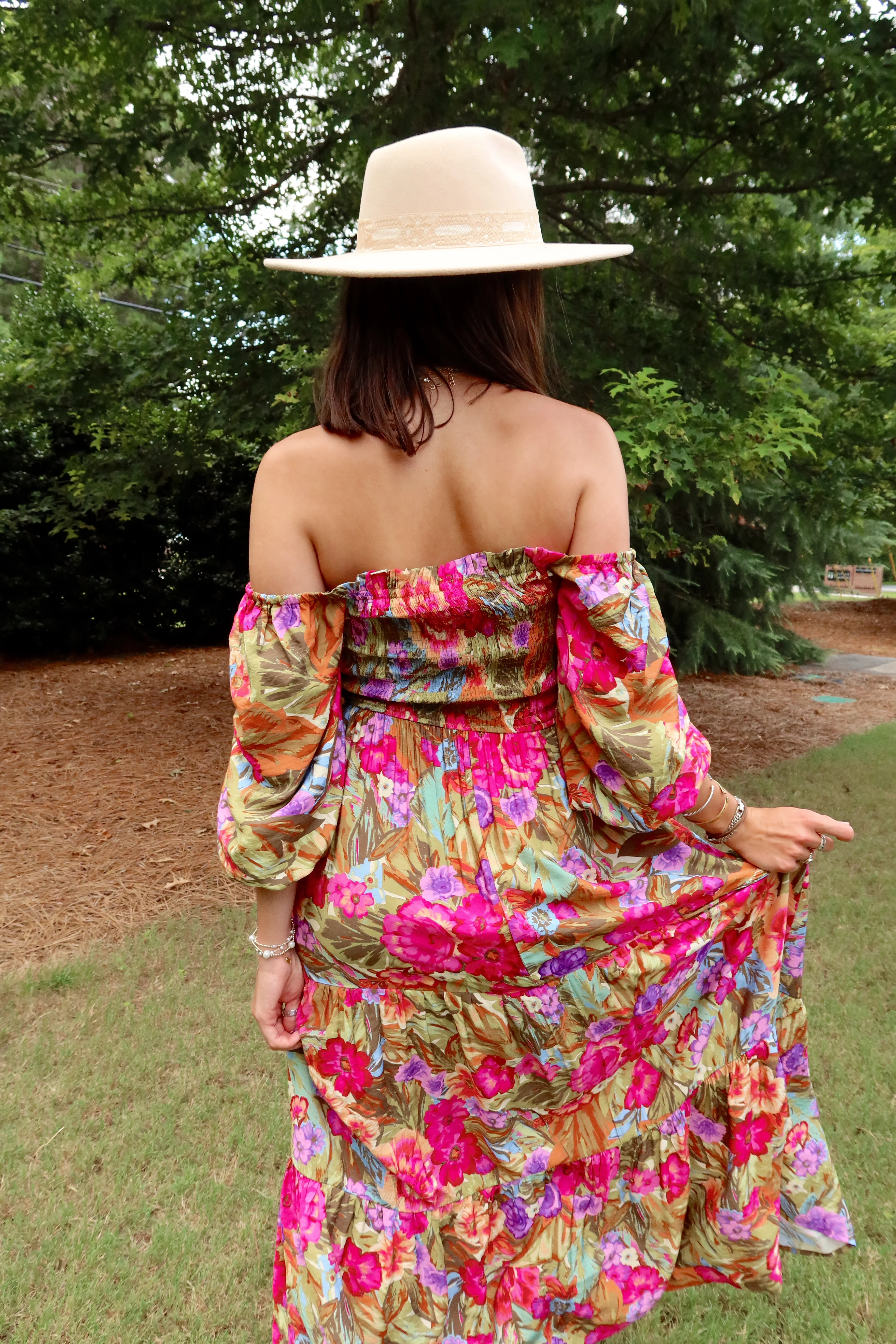 Arya Floral Multi Off-The-Shoulder Midi Dress - Image 3