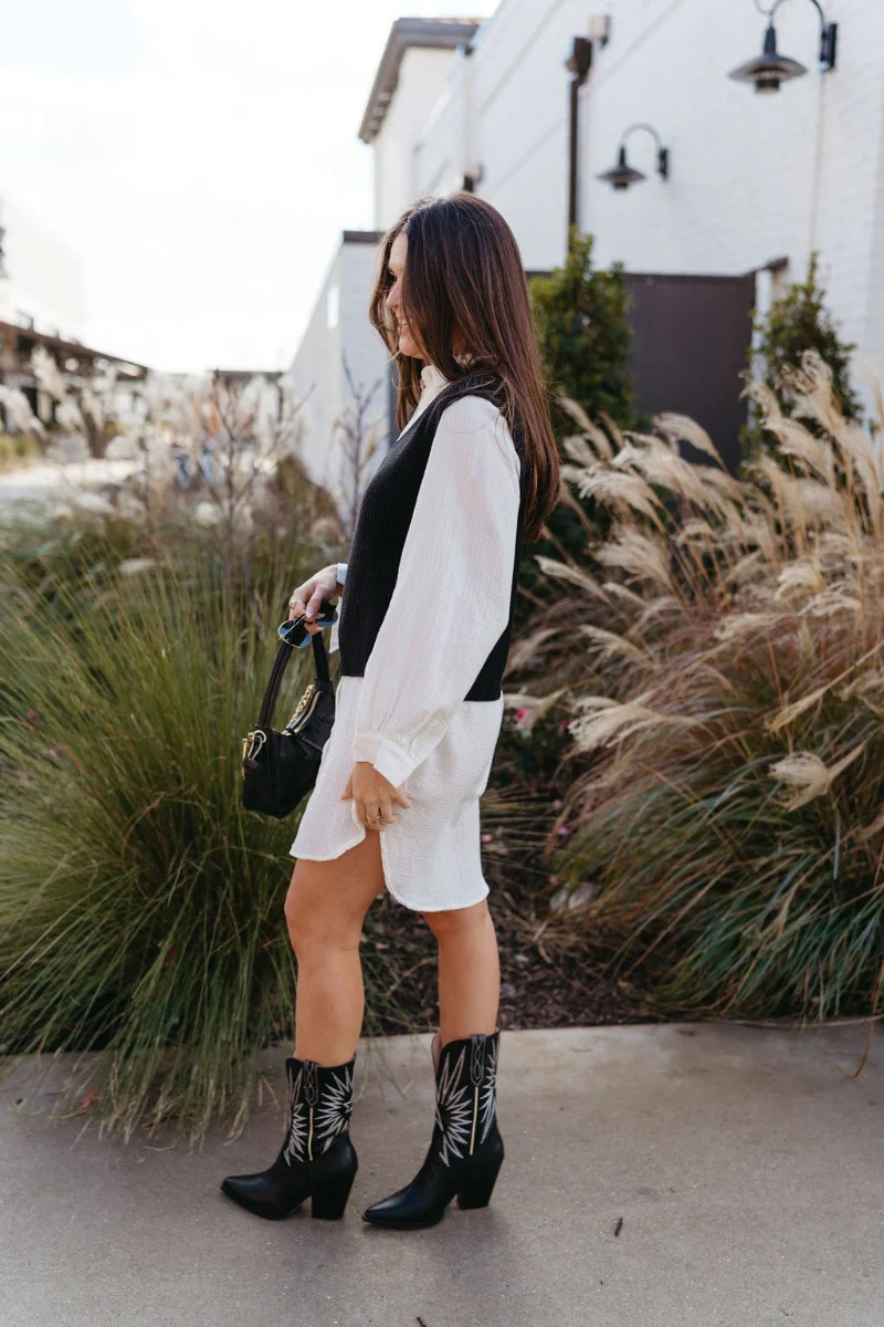 Impress Me Sweater Vest in Black - Image 4