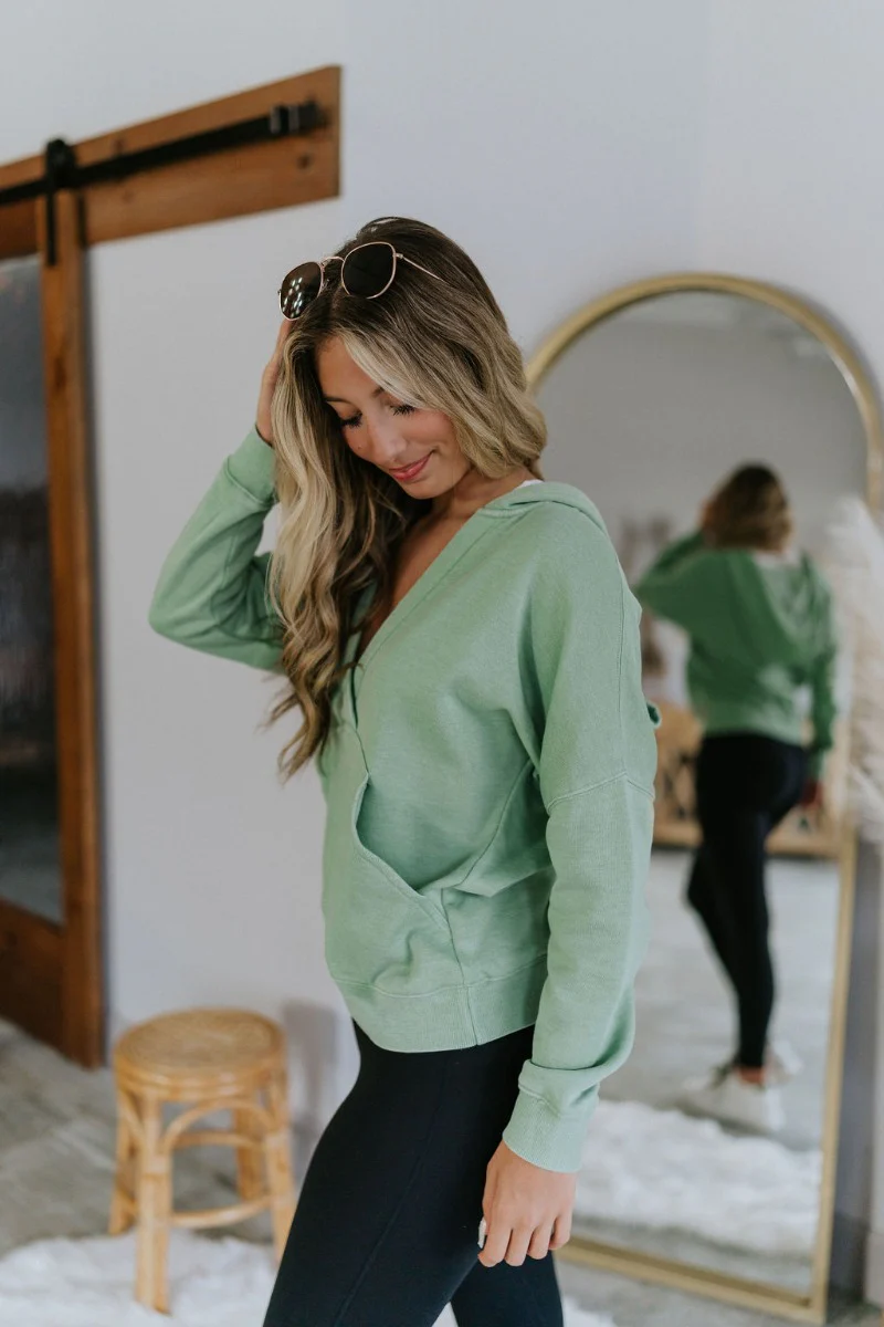 In Another Life Sweatshirt In Sage - Image 4
