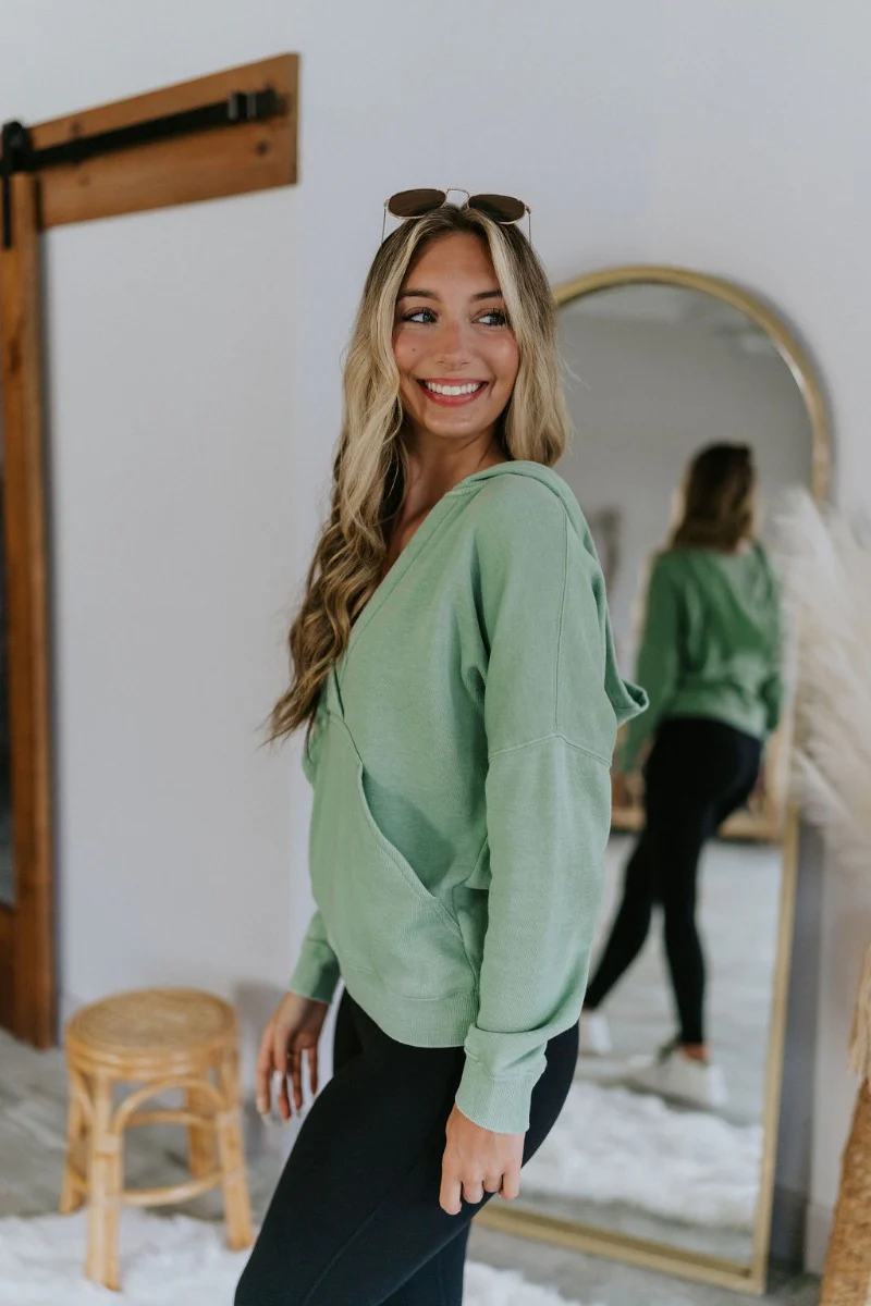 In Another Life Sweatshirt In Sage - Image 5