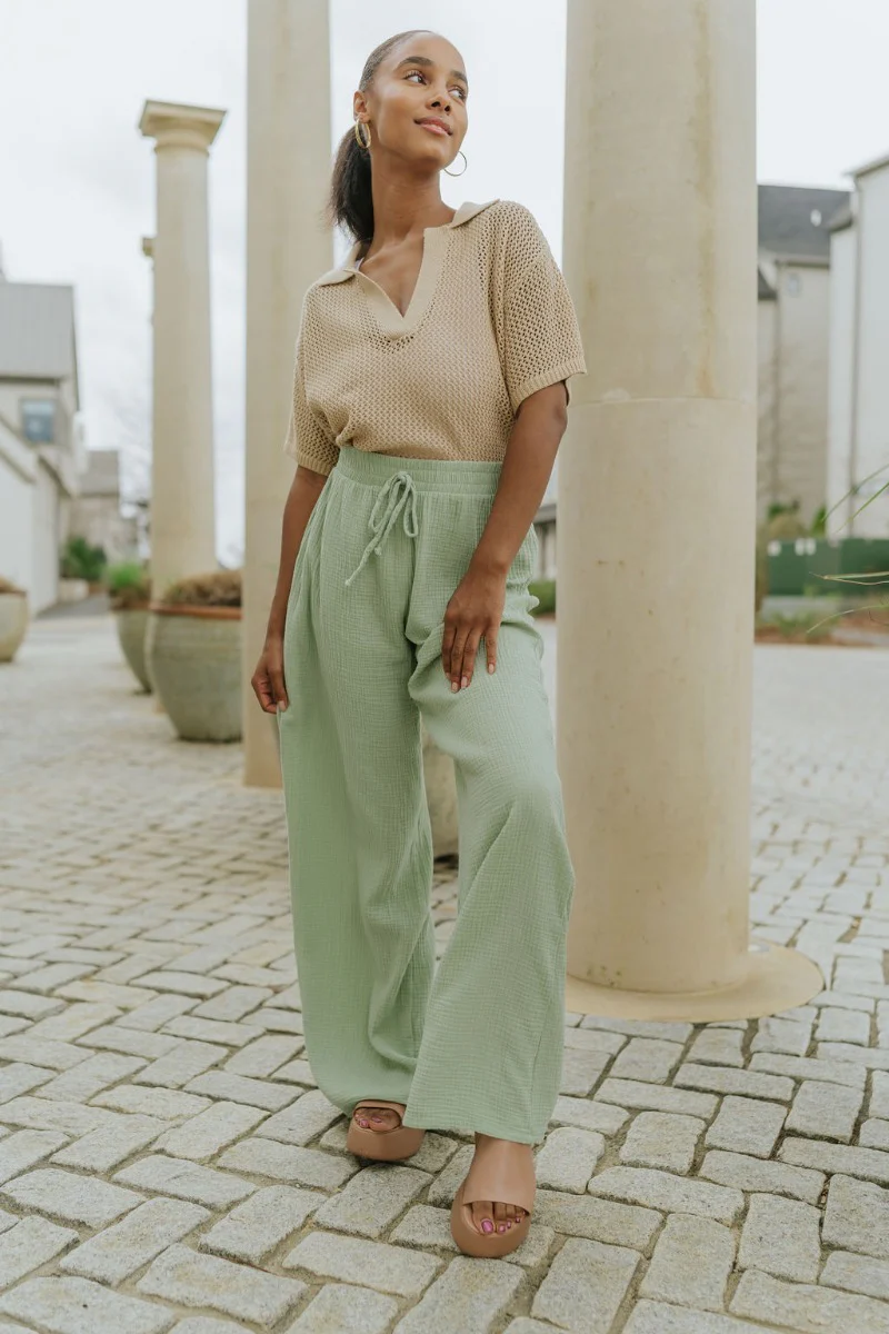 In Paradise Pants in Sage