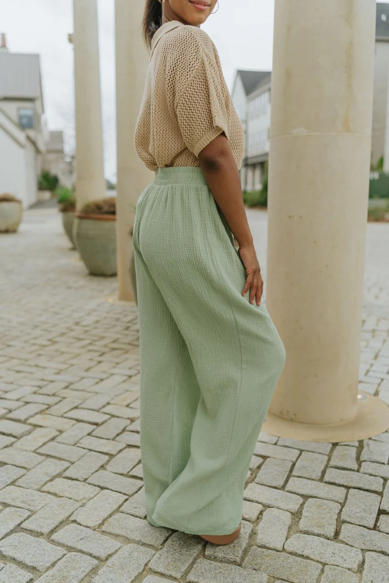 In Paradise Pants in Sage - Image 3