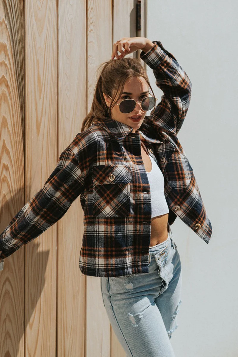 In Rhythm Plaid Mix Jacket