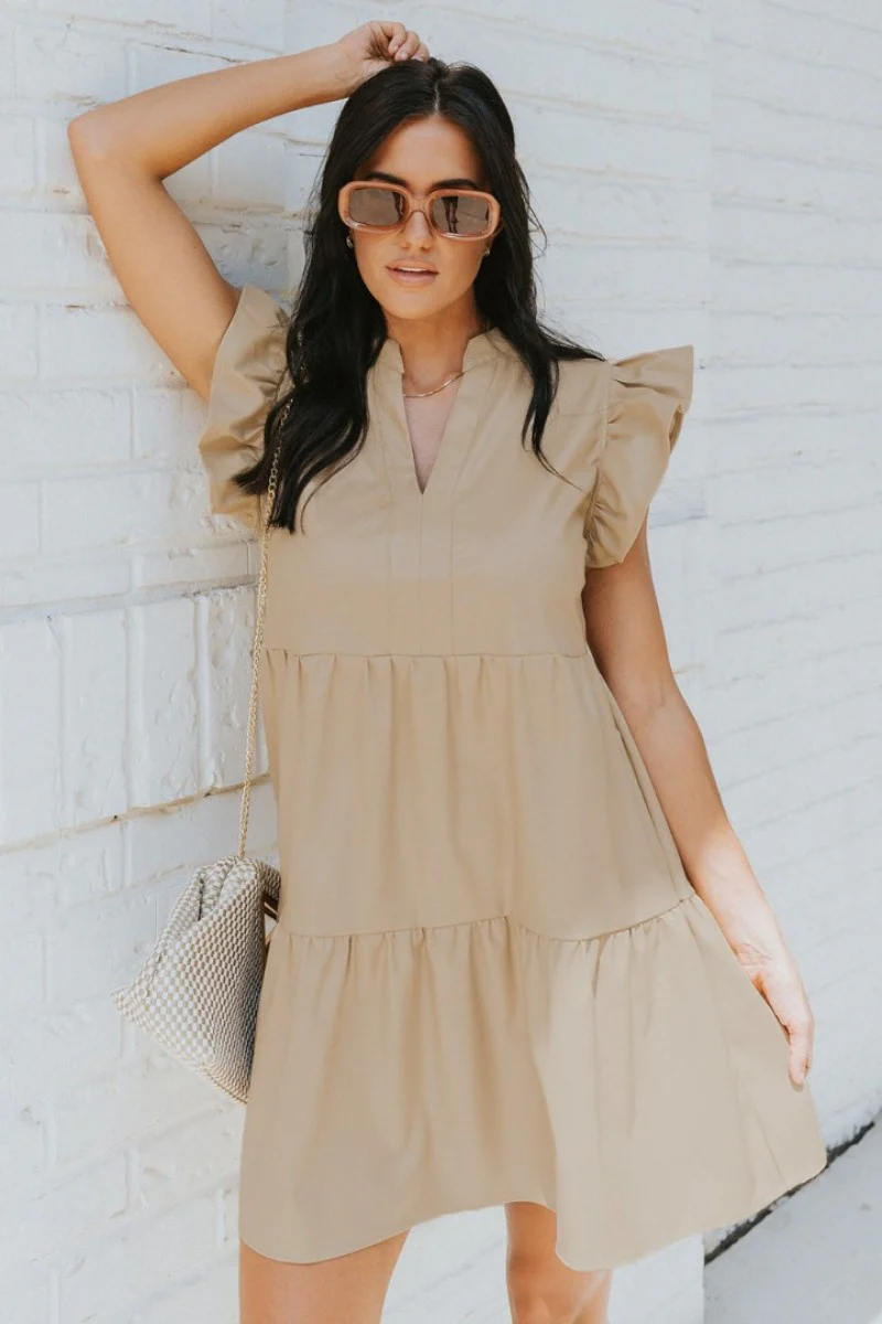 In The Moment Dress In Sand