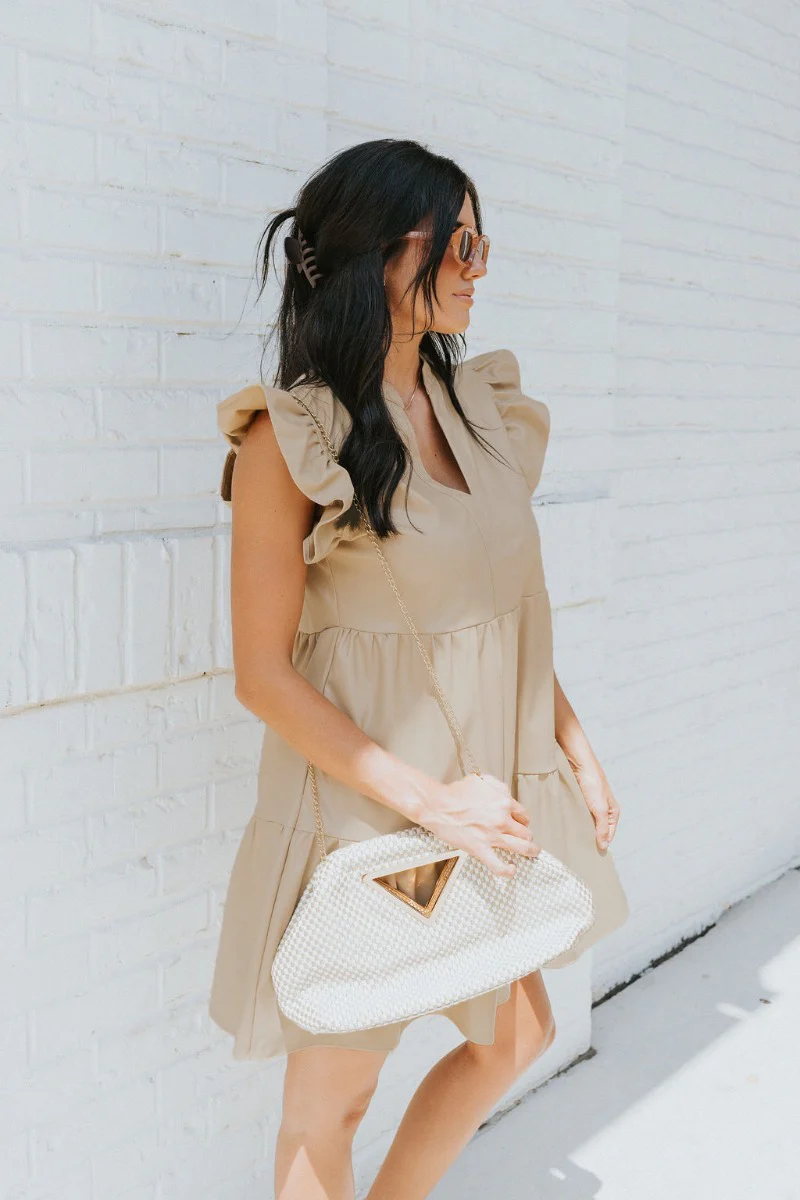 In The Moment Dress In Sand - Image 2