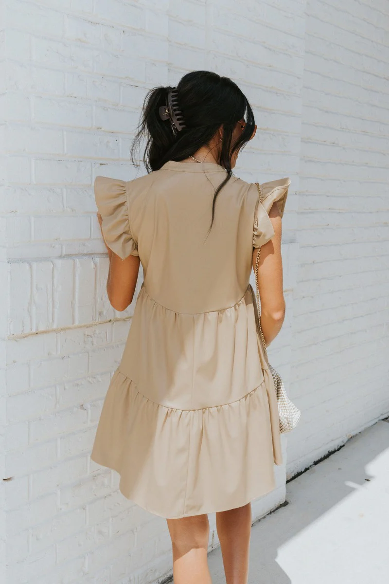 In The Moment Dress In Sand - Image 3