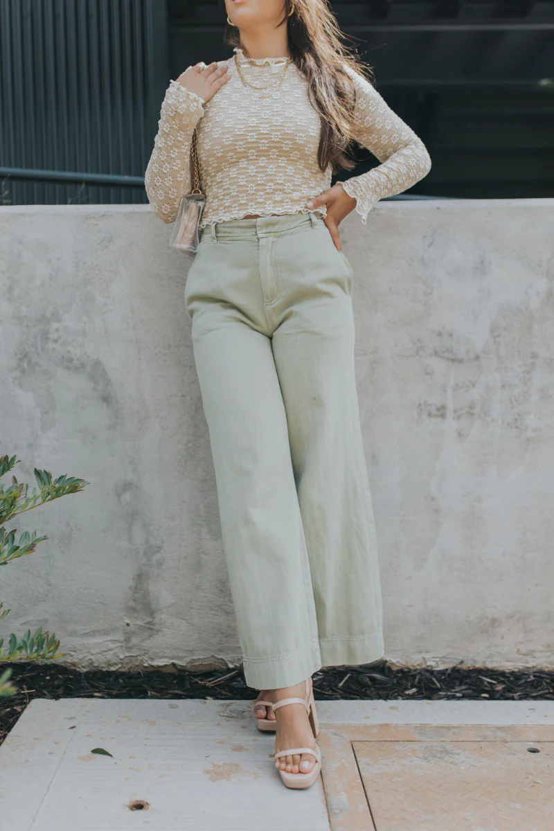 In Your Eyes Pants in Light Olive - Image 2