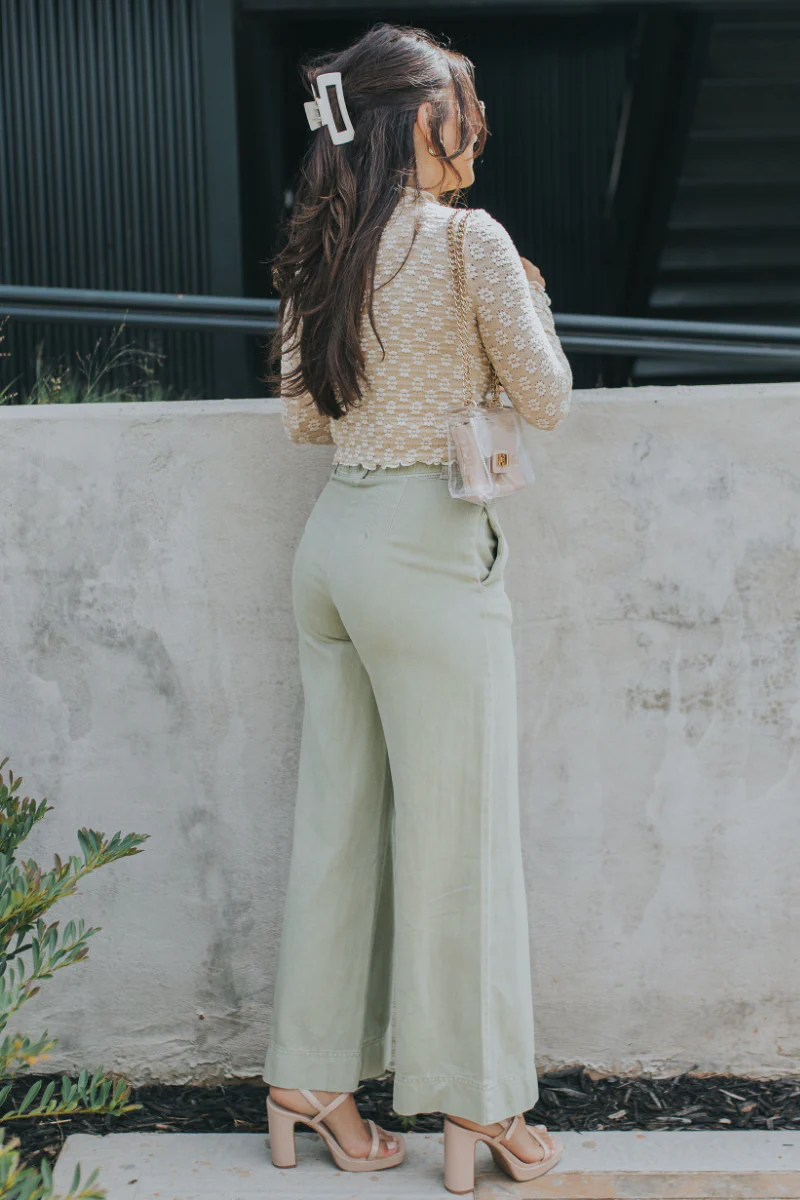 In Your Eyes Pants in Light Olive - Image 3