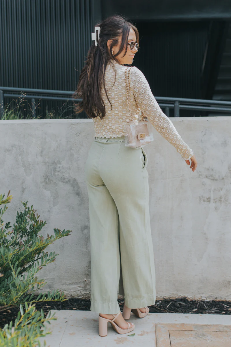 In Your Eyes Pants in Light Olive - Image 4
