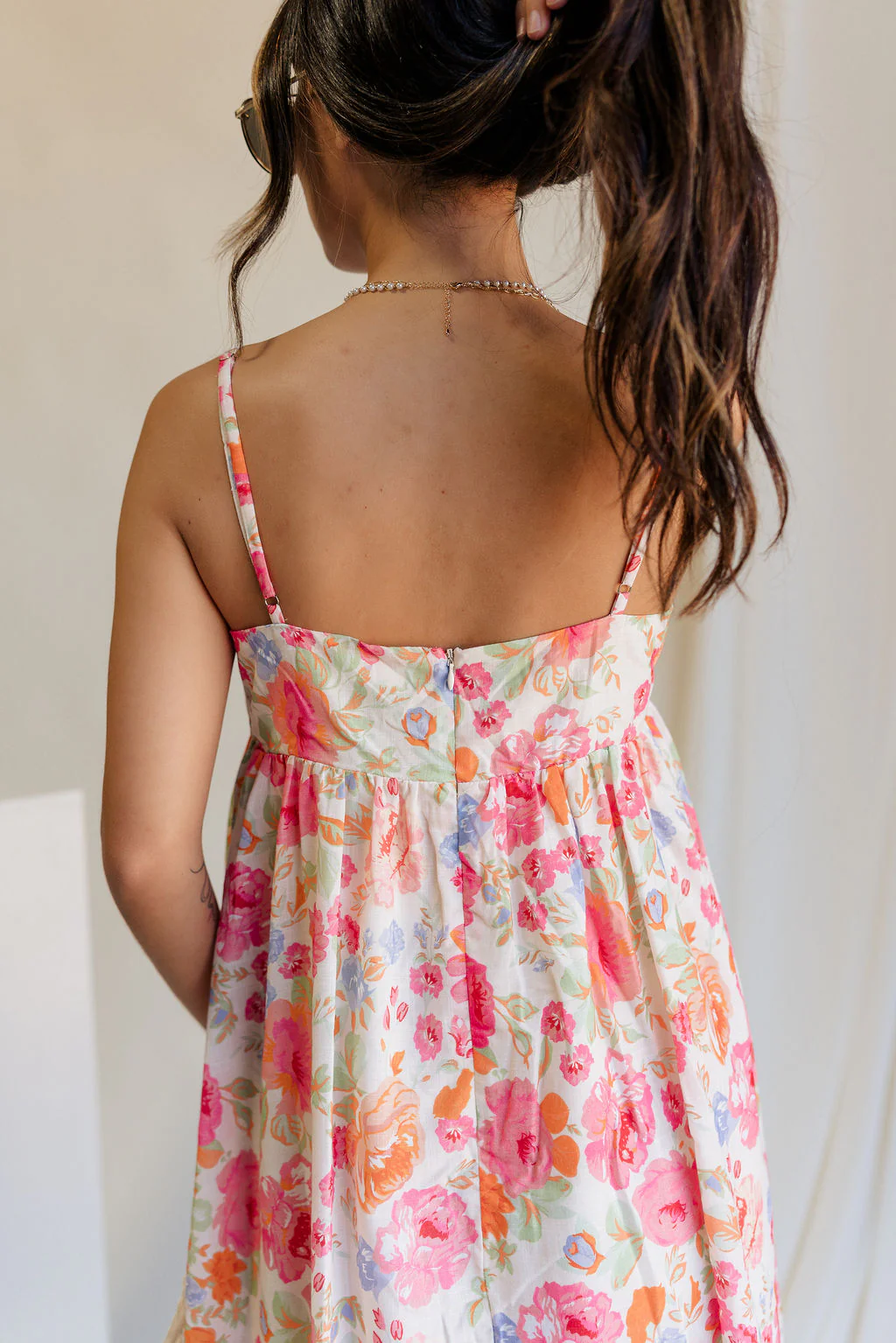 Inaya Multi Floral & Ivory Midi Dress - Image 4