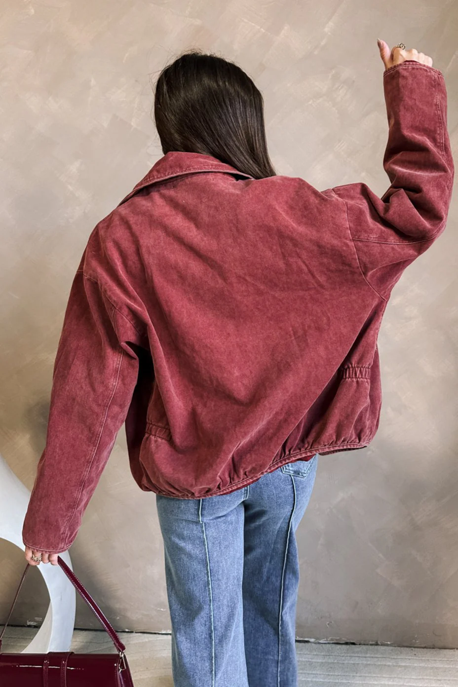 Jasmine Burgundy Long Sleeve Jacket - Image 5