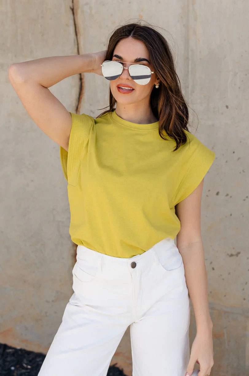 Iris Chartreuse Sleeveless Top
