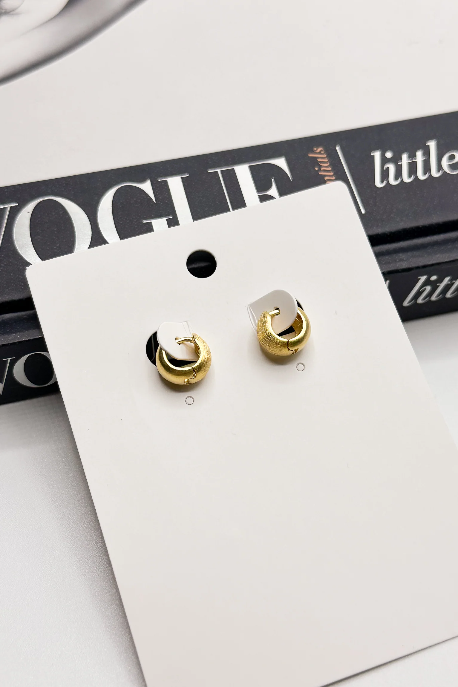 Iris Gold Mini Huggie Earrings - Image 2