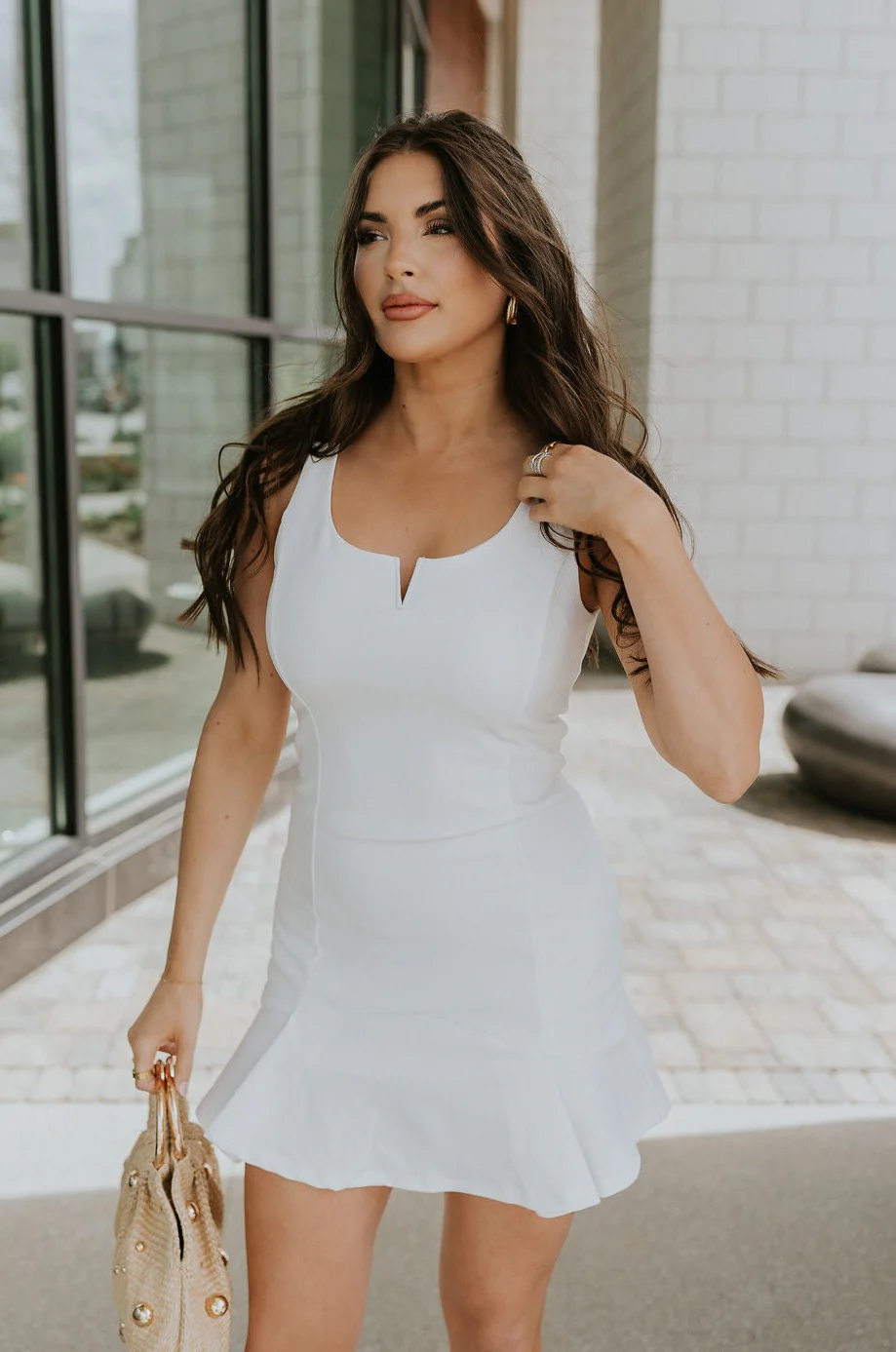 Isabel White Sleeveless Mini Dress