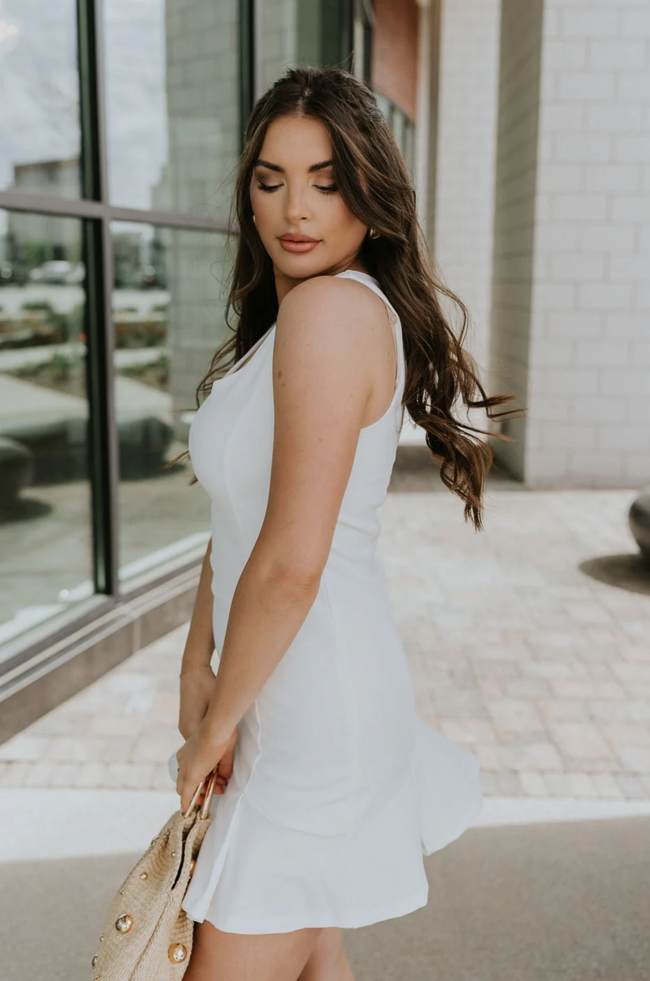 Isabel White Sleeveless Mini Dress - Image 3