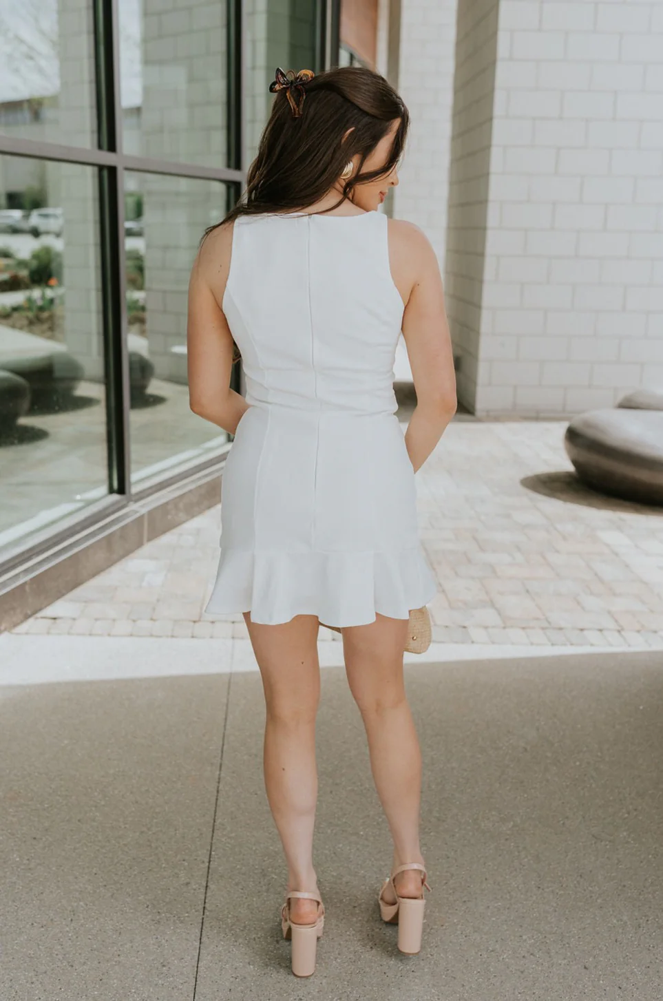 Isabel White Sleeveless Mini Dress - Image 8