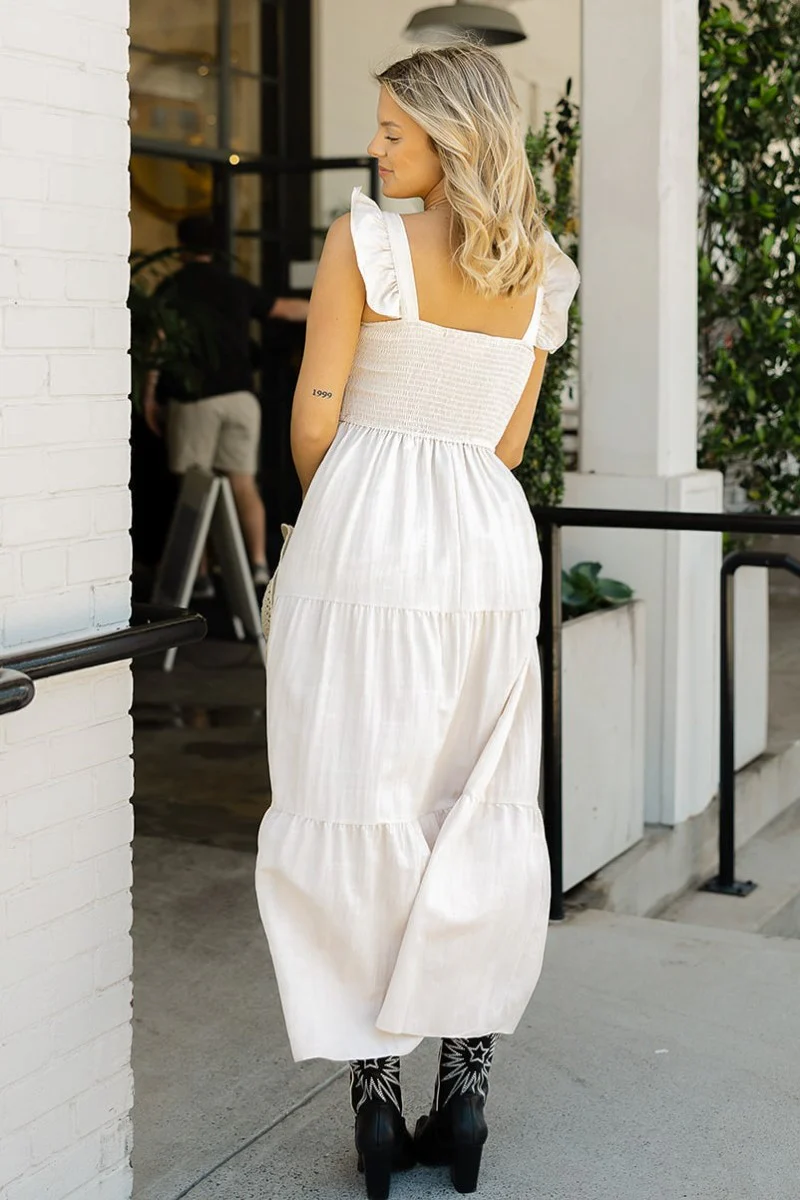 Isabella Maxi Dress in Natural - Image 4