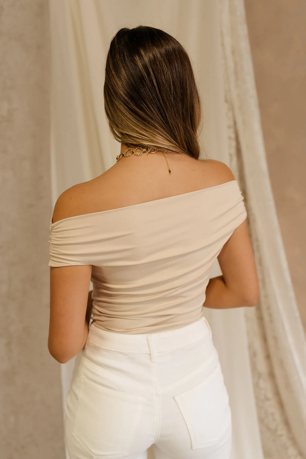 Isabella Off The Shoulder Cropped Top - Image 9