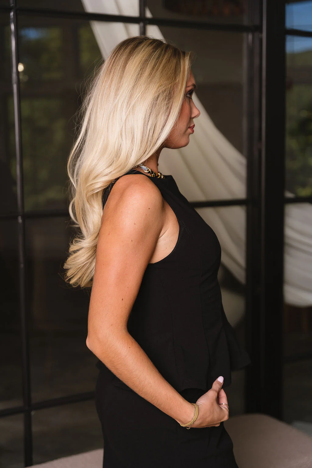 Isla Black Tie Flare Tank - Image 7