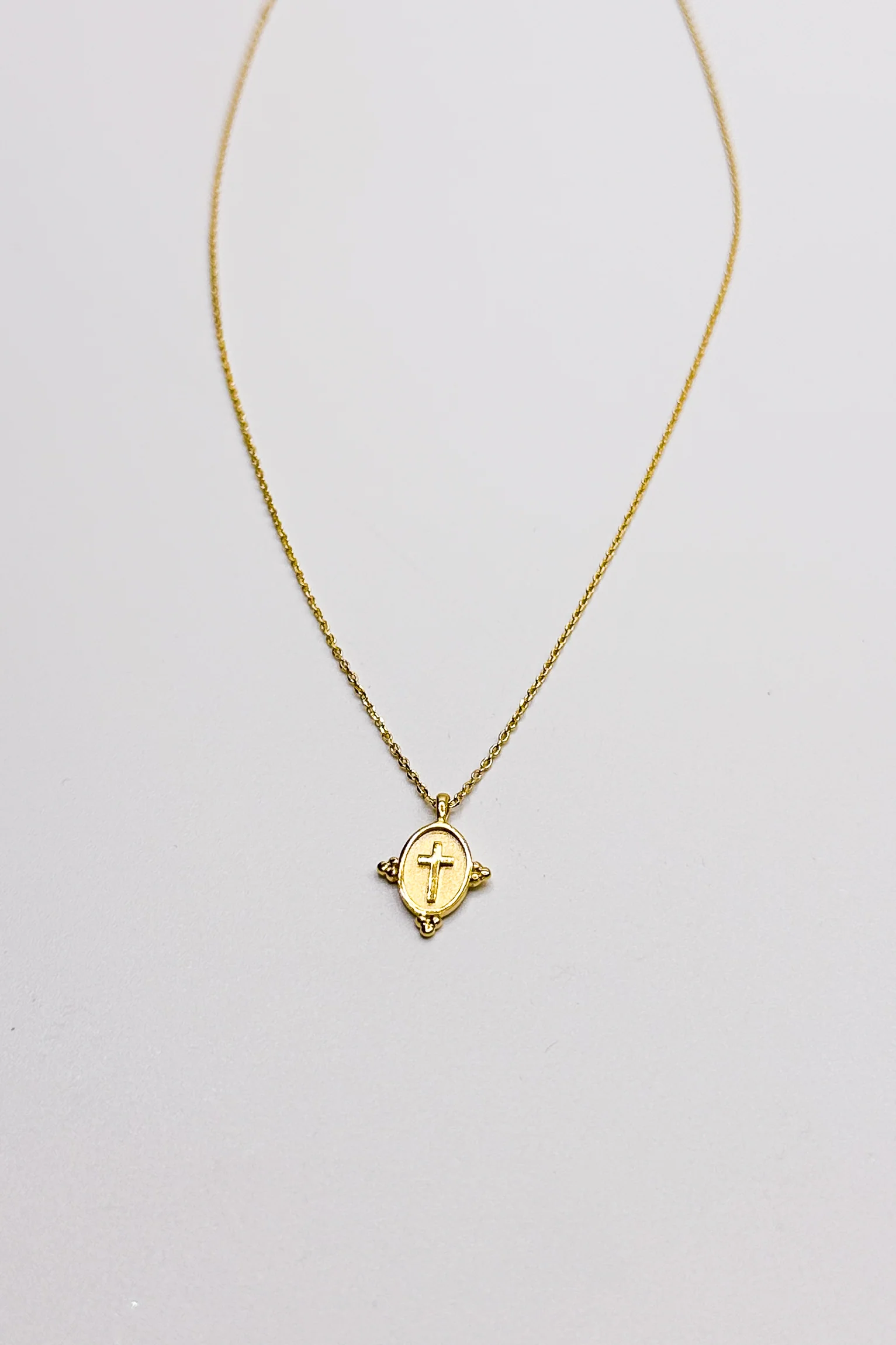 Isla Gold Dipped Cross Medallion Necklace