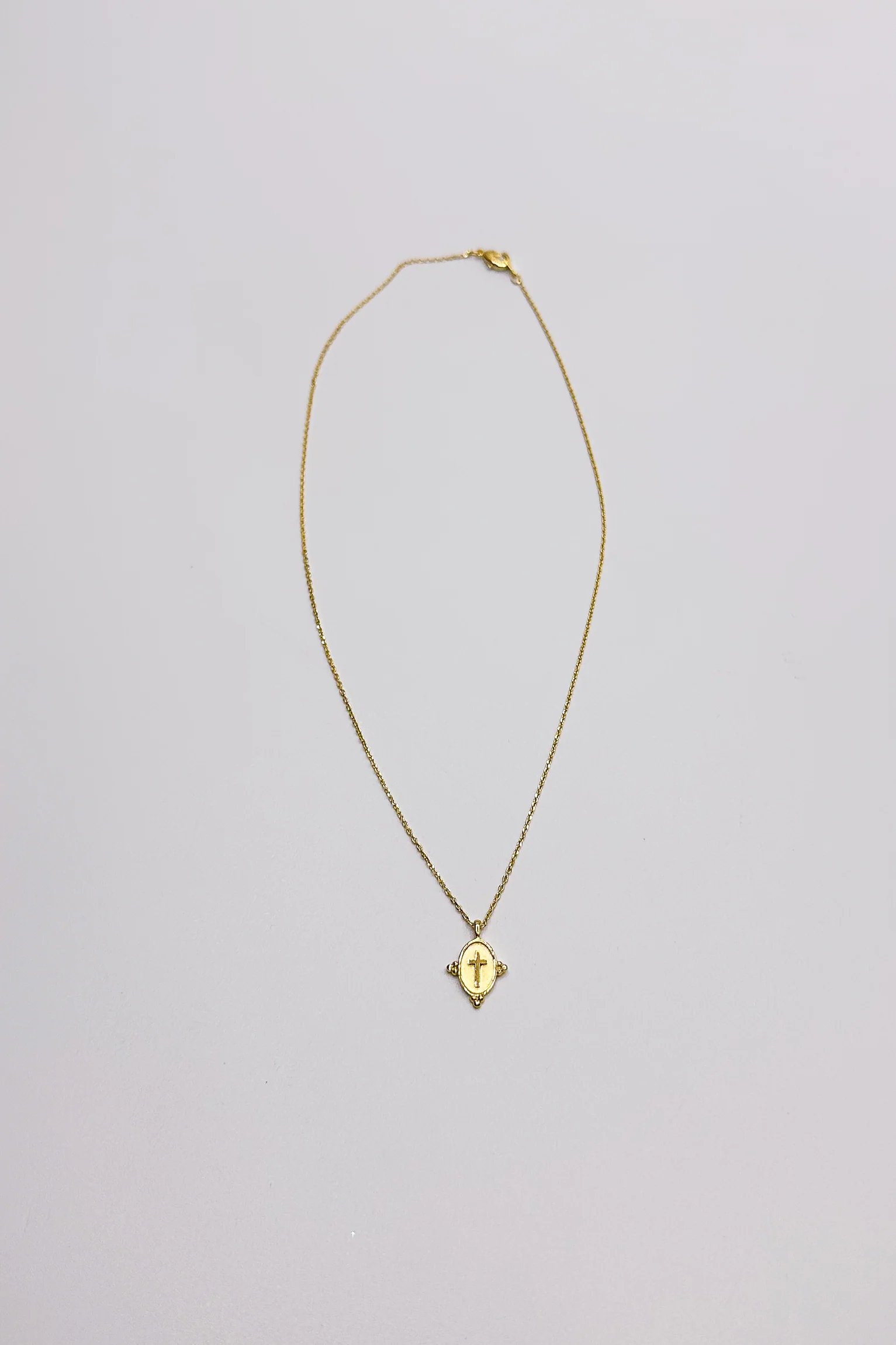 Isla Gold Dipped Cross Medallion Necklace - Image 2