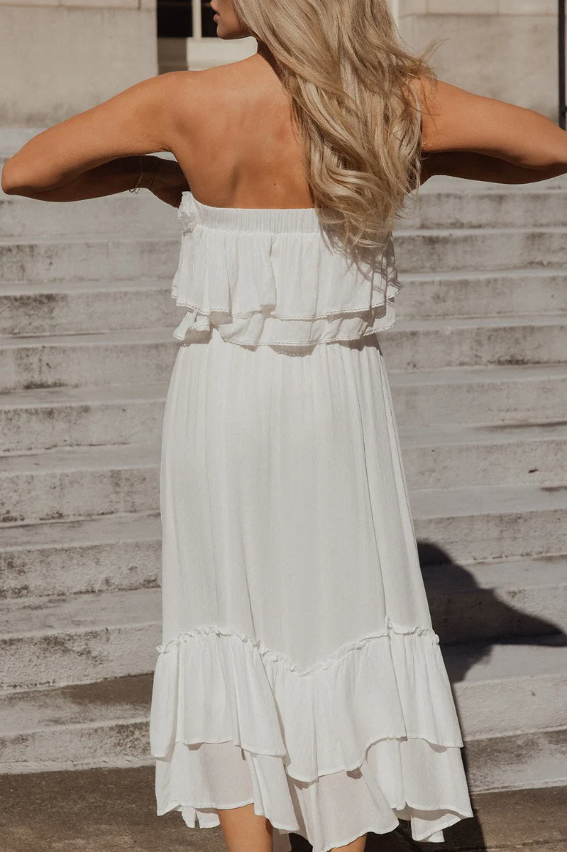 Isla Off White Rose Strapless Top - Image 5