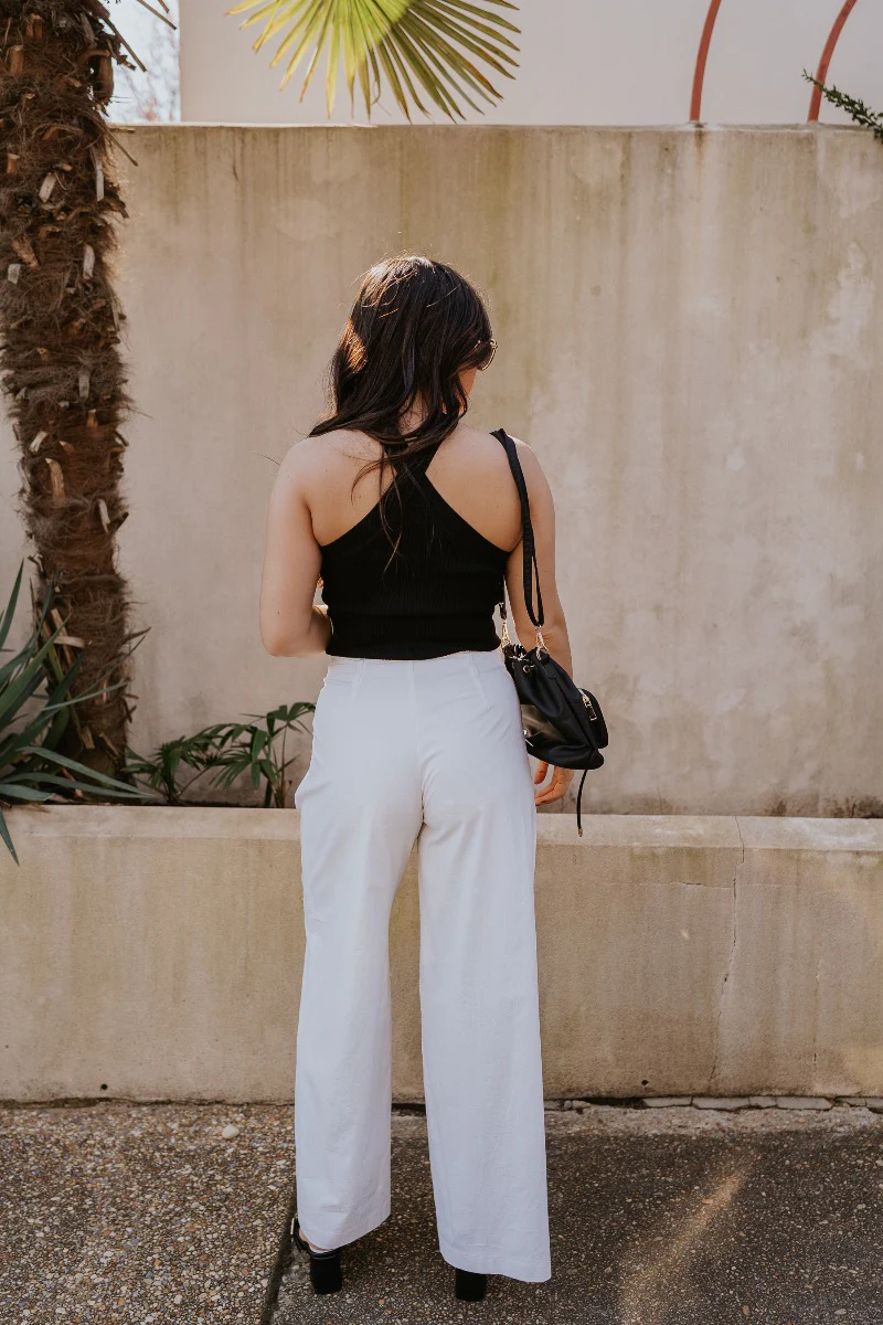 Isla White Pleated Pants - Image 5