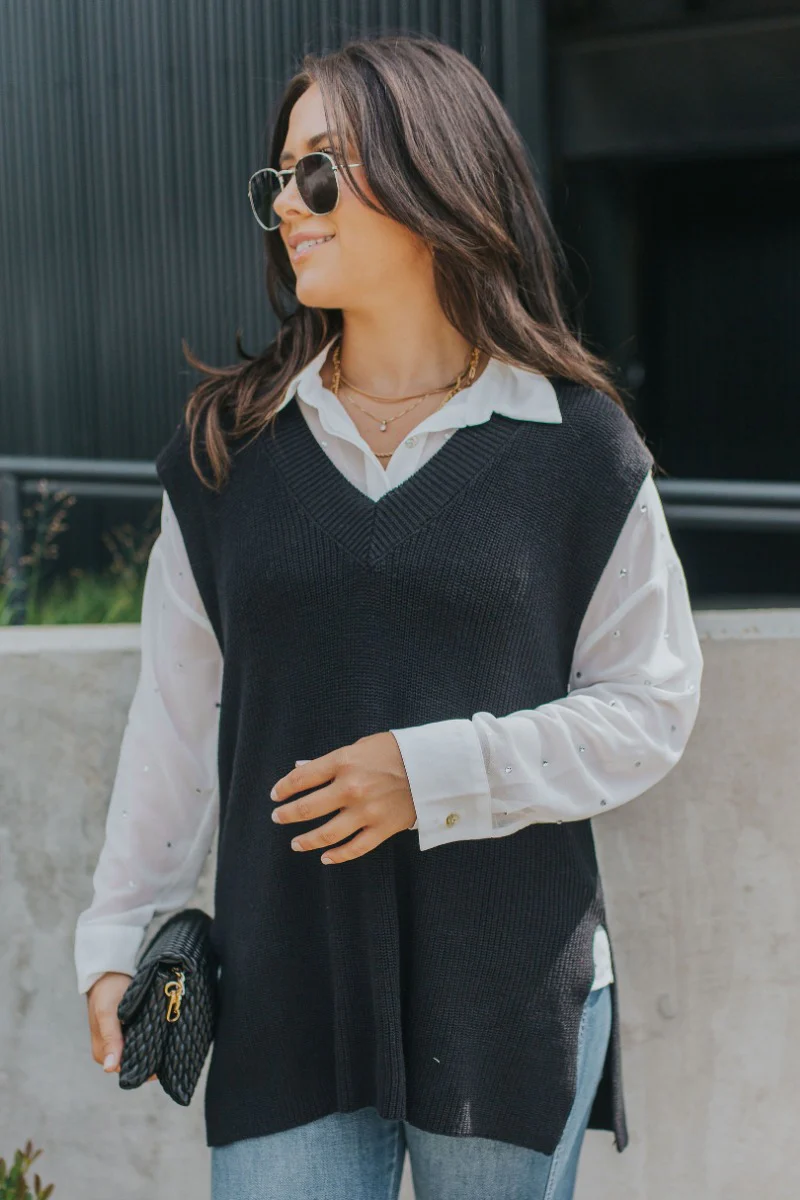 It's Show Time Vest in Black - Image 3