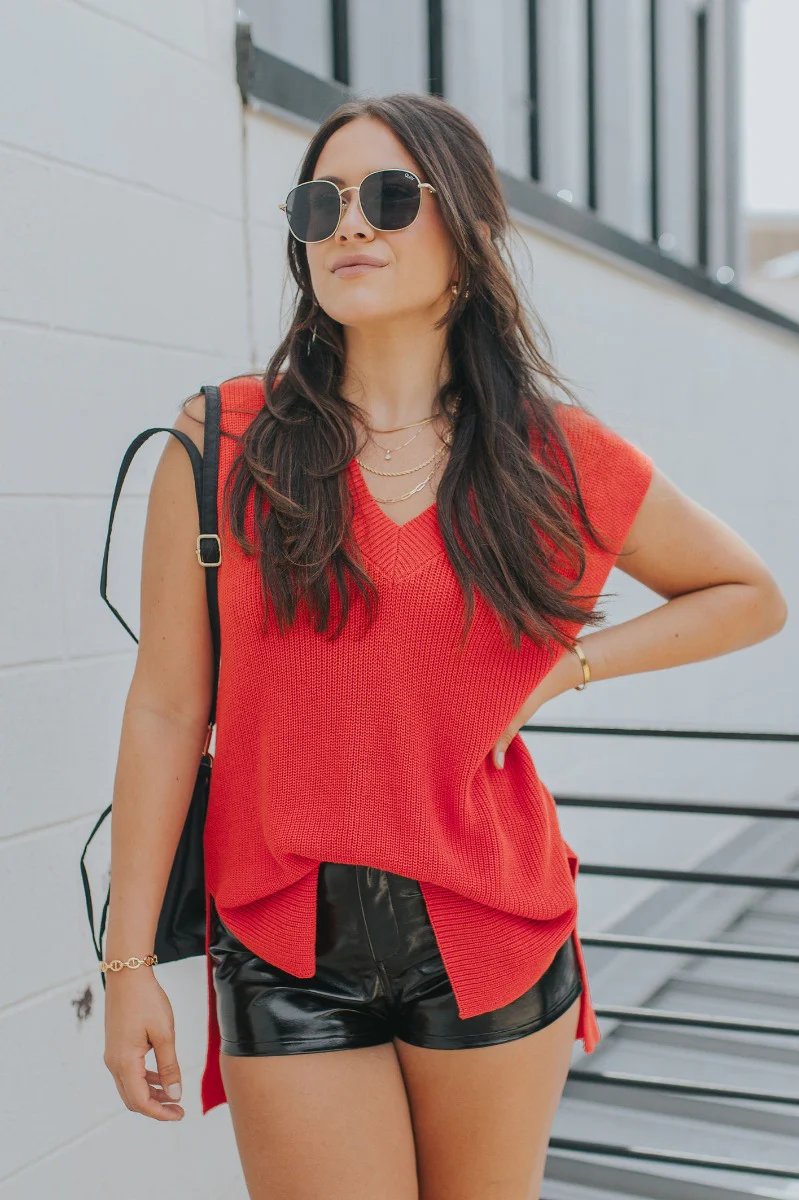 It's Show Time Vest in Red