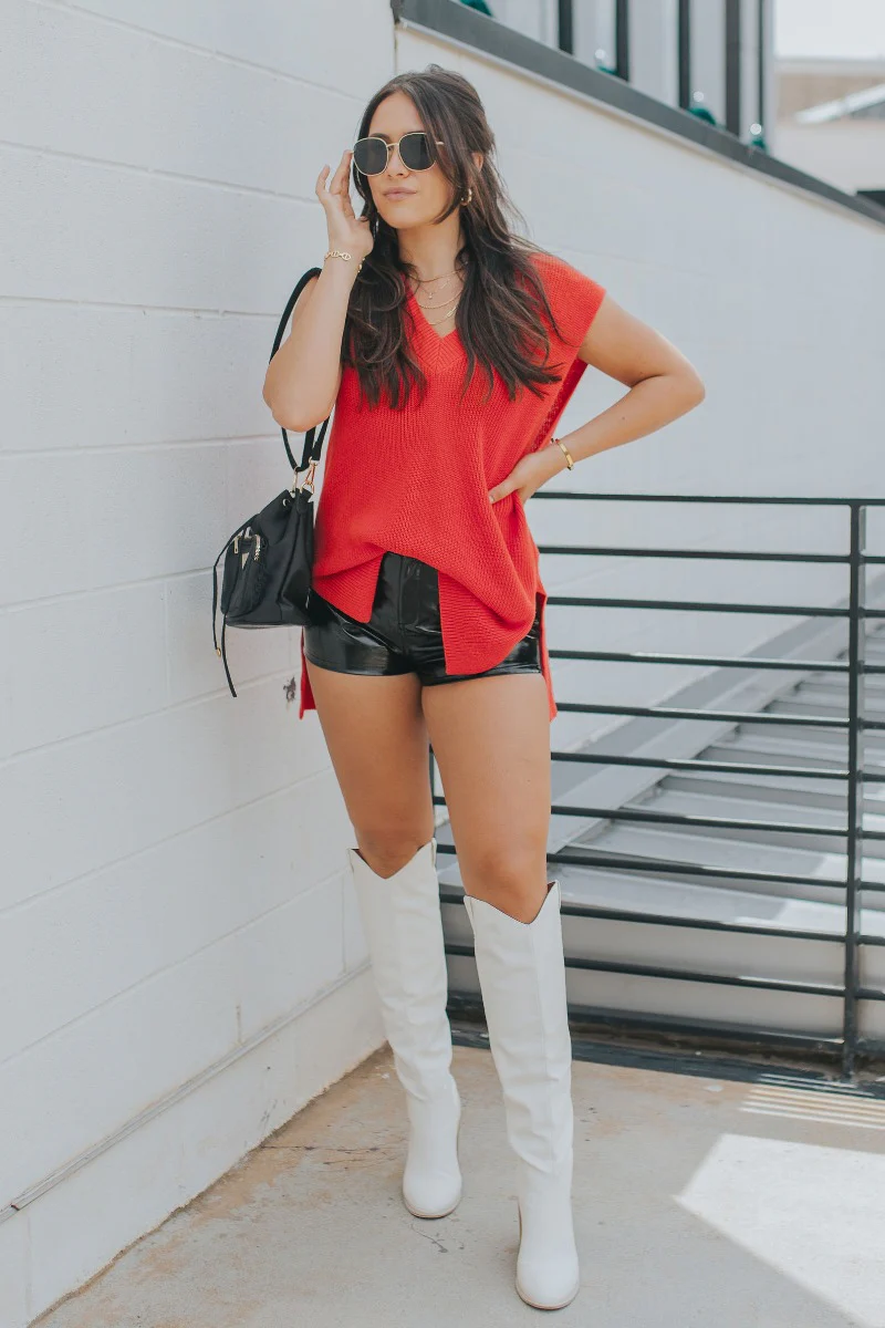 It's Show Time Vest in Red - Image 2
