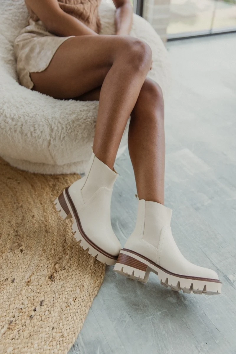 Ives Lug Chelsea Boot in Bone - Image 2