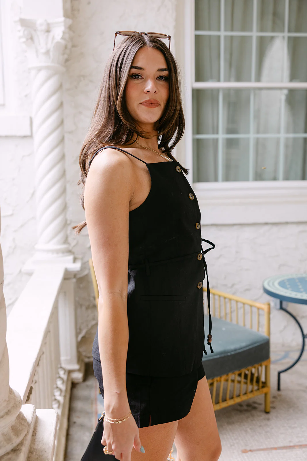 Rhea Black Button Up Tank - Image 5