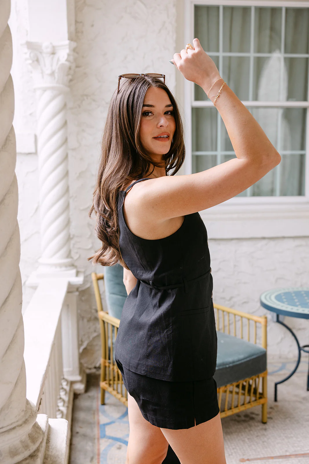 Rhea Black Button Up Tank - Image 6