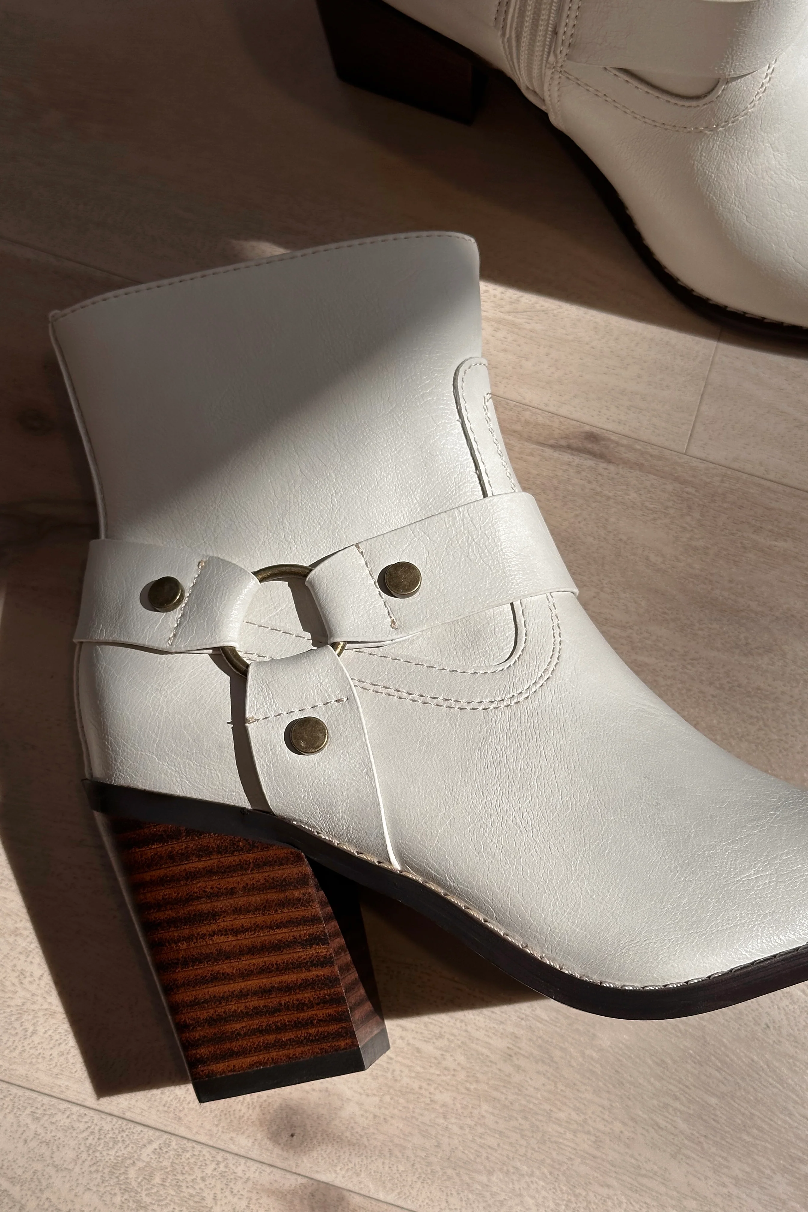 Jackson White Ankle Boots - Image 2