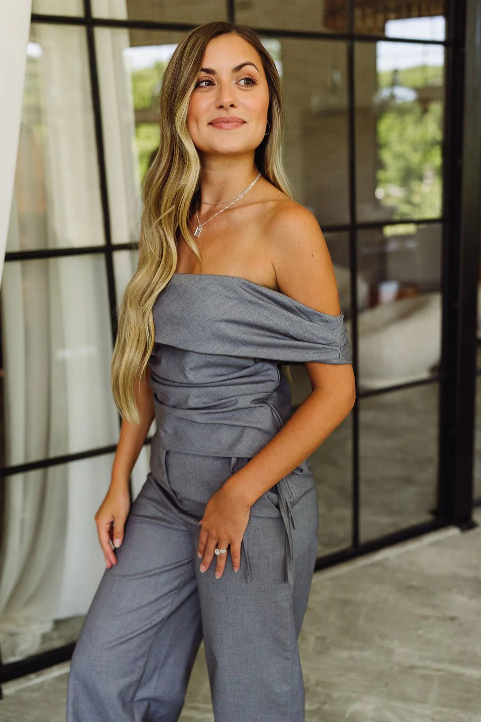 Jacqueline Grey Ruched Off-The-Shoulder Top - Image 6