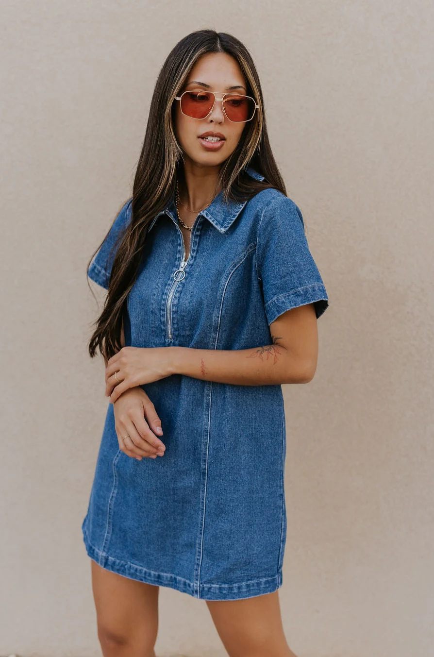 Jada Denim Short Sleeve Mini Dress