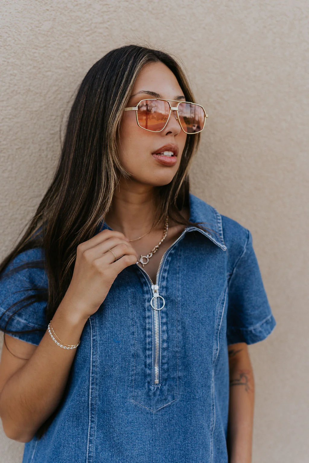 Jada Denim Short Sleeve Mini Dress - Image 2