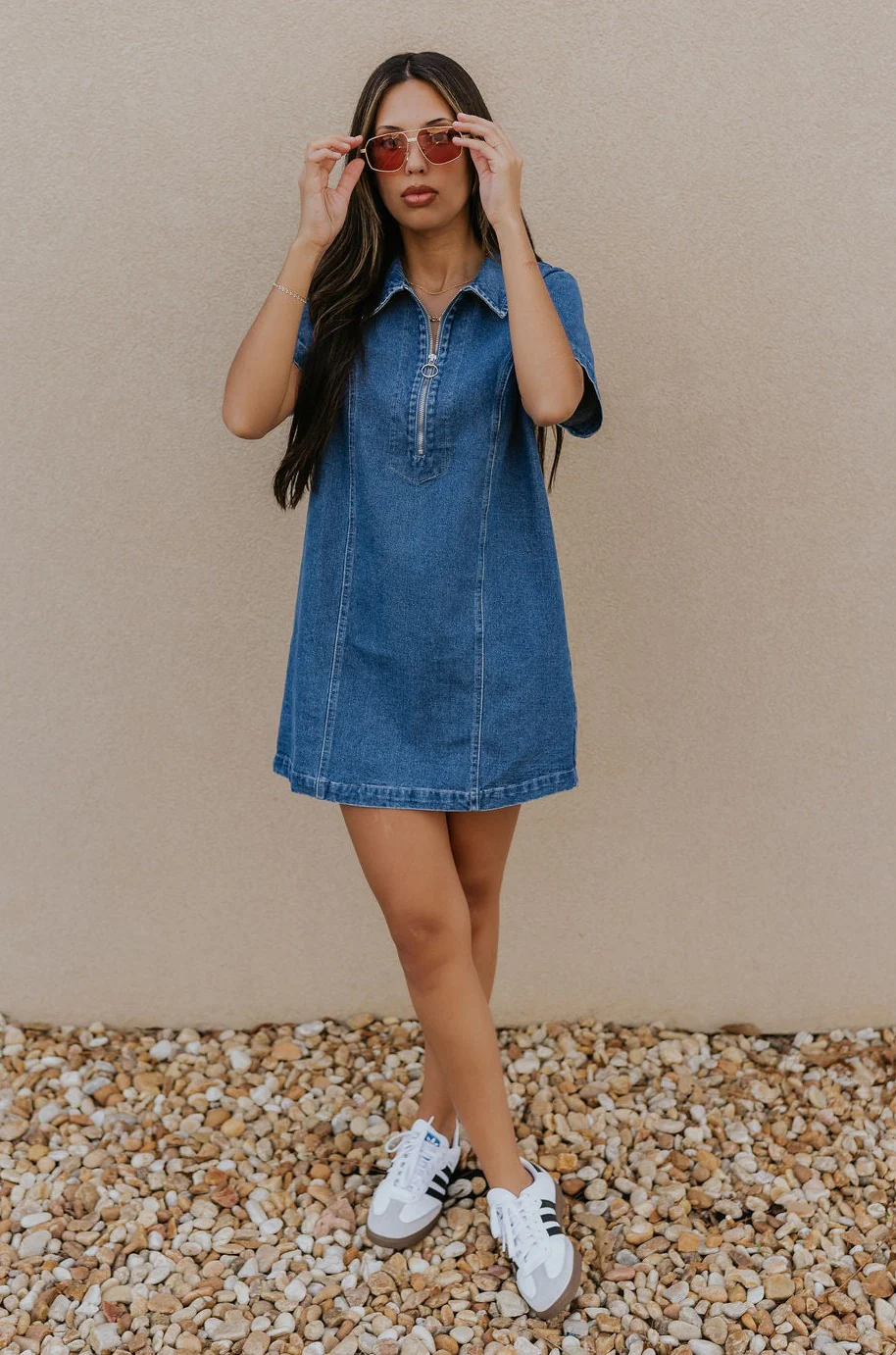 Jada Denim Short Sleeve Mini Dress - Image 3