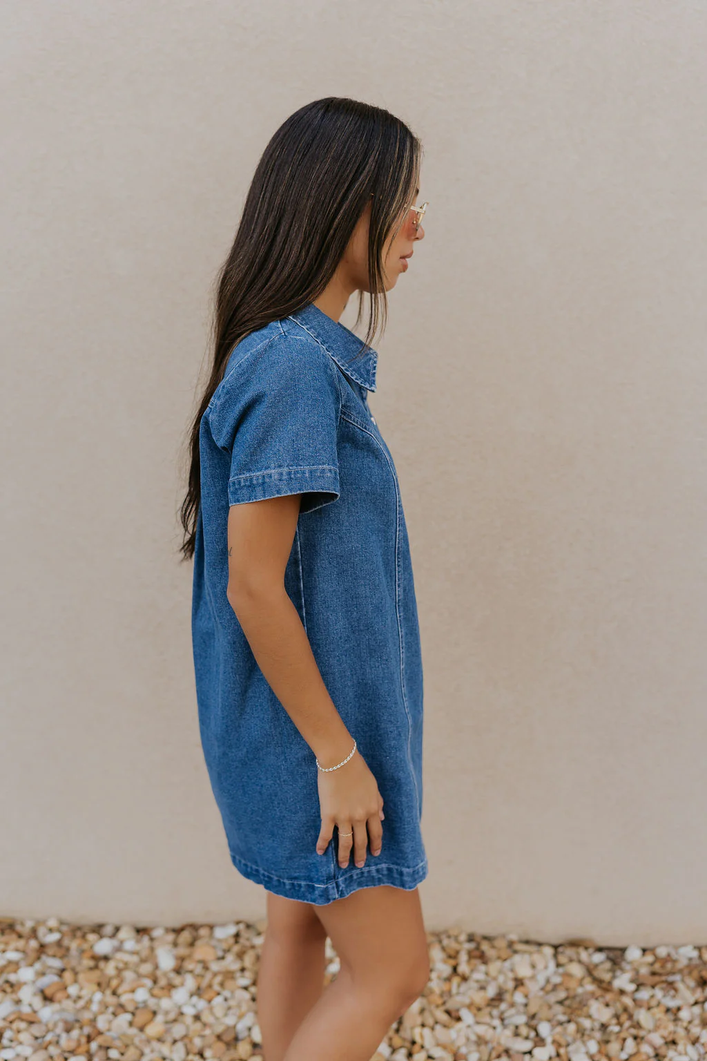 Jada Denim Short Sleeve Mini Dress - Image 4